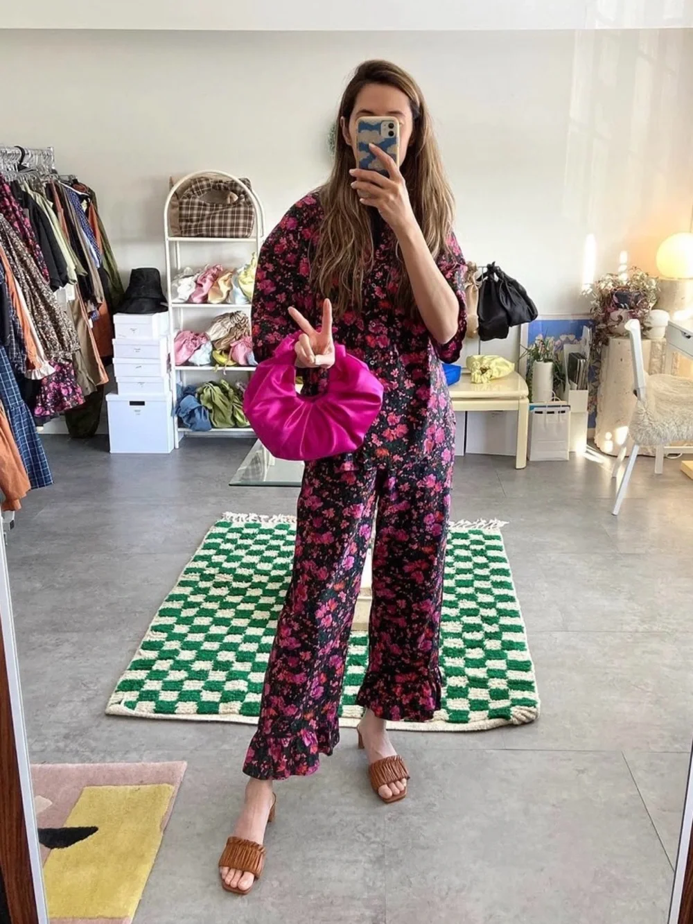 A Bronze Age Romeo Button Down & Party Pants Set in Abstract Floral Size XS - Picture 2 of 11